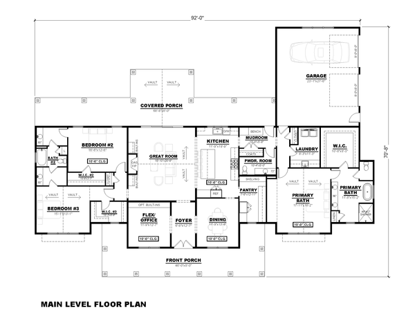 Dream House Plan - Floor Plan - Main Floor for Farmhouse House Plan #1117-47 - 3 bed, 2.5 bath