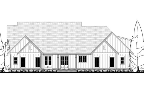 Exterior - Rear Elevation for Farmhouse House Plan #1067-4 - 4 bed, 3.5 bath