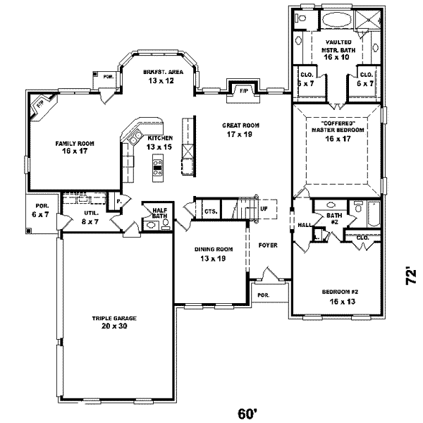 Traditional Floor Plan - Main Floor Plan #81-609