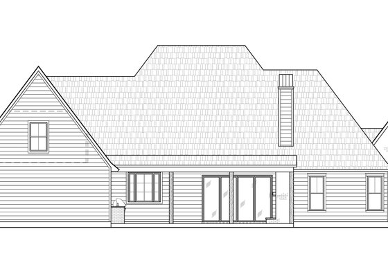 Exterior - Rear Elevation for Southern House Plan #1074-67 - 4 bed, 3.5 bath