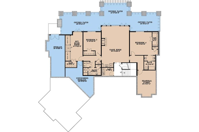 House Blueprint - Floor Plan - Lower Floor for Craftsman House Plan #923-512 - 5 bed, 4.5 bath