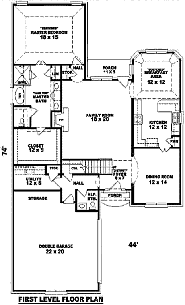 Floor Plan - Main Floor for European House Plan #81-13746 - 3 bed, 2.5 bath