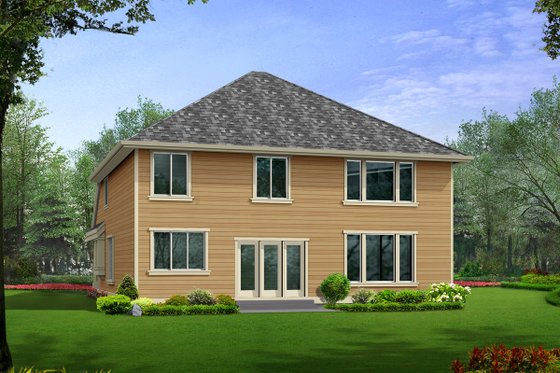 Exterior - Rear Elevation for Traditional House Plan #132-136 - 3 bed, 2.5 bath