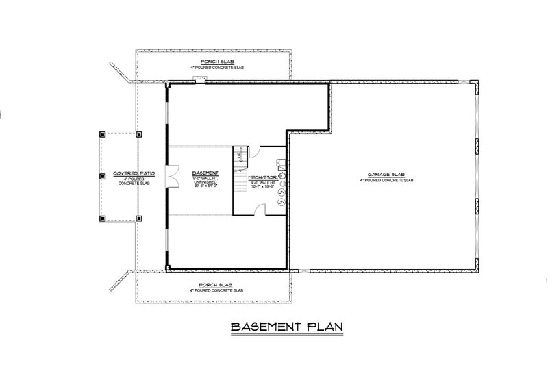 House Design - Floor Plan - Lower Floor for Barndominium House Plan #1064-263 - 3 bed, 2.5 bath
