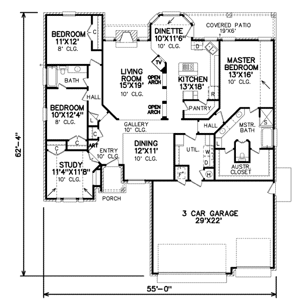 Traditional Floor Plan - Main Floor Plan #65-487
