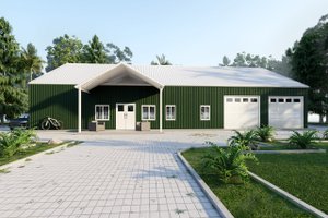 Barndominium Exterior - Front Elevation Plan #1107-21