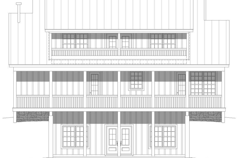 House Plan Design - Exterior - Rear Elevation for Southern House Plan #932-785 - 3 bed, 2.5 bath