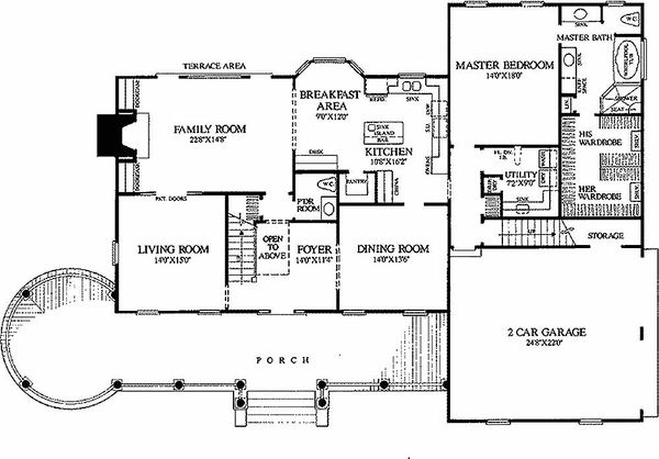 Home Plan - Colonial Floor Plan - Main Floor Plan #137-119