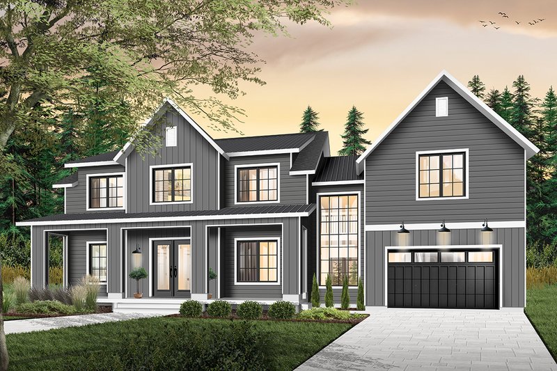 House Plan Design - Exterior - Front Elevation 4 for Farmhouse House Plan #23-2688 - 5 bed, 3 bath