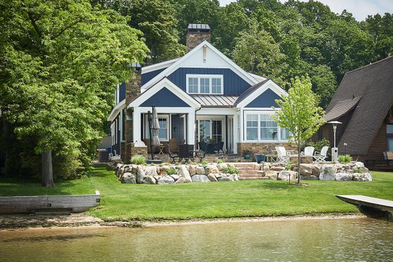 Exterior - Rear Elevation for Farmhouse House Plan #928-344 - 3 bed, 2.5 bath