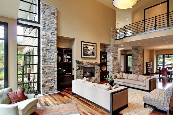 Interior - Family Room 3 for Modern House Plan #132-221 - 4 bed, 4.5 bath