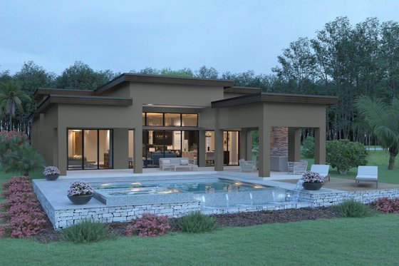 Exterior - Rear Elevation for Contemporary House Plan #930-545 - 3 bed, 3.5 bath