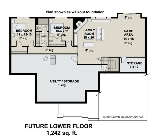 Home Plan - Traditional Floor Plan - Lower Floor Plan #51-1183