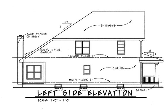 Exterior - Other Elevation for Country House Plan #20-1227 - 3 bed, 3 bath