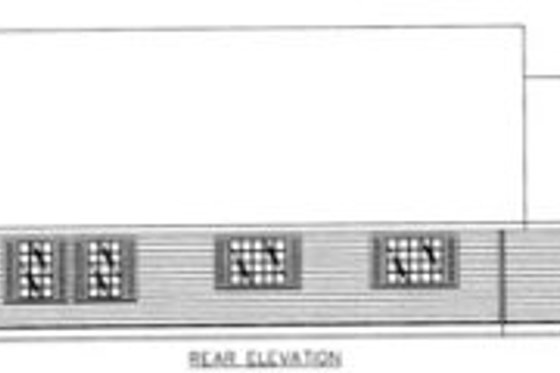 Exterior - Rear Elevation for Traditional House Plan #117-421 - 3 bed, 2 bath