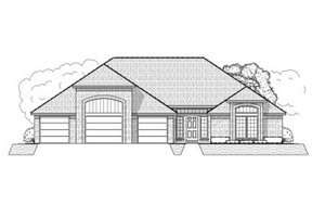 Ranch Exterior - Front Elevation Plan #65-371