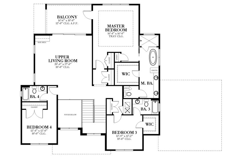 Home Plan - Floor Plan - Upper Floor for Traditional House Plan #1058-236 - 4 bed, 4.5 bath