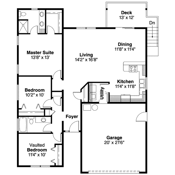 House Plan Design - Floor Plan - Main Floor Plan #124-594