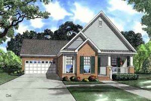 Southern Exterior - Front Elevation Plan #17-2214