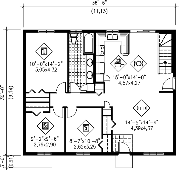 Ranch Floor Plan - Main Floor Plan #25-1063
