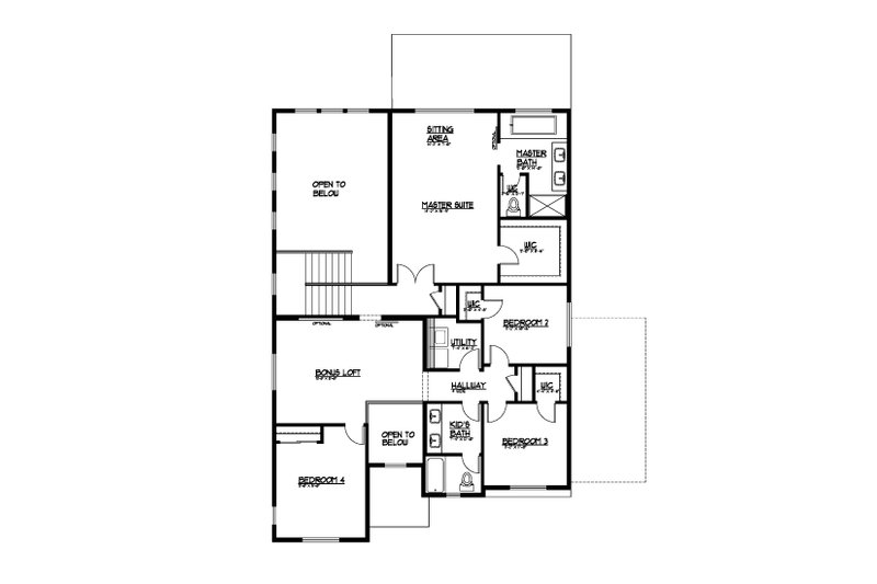 House Plan Design - Floor Plan - Upper Floor for Contemporary House Plan #569-87 - 5 bed, 3 bath