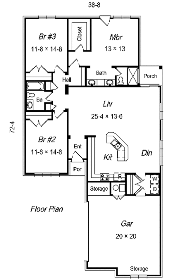 European Floor Plan - Main Floor Plan #329-201