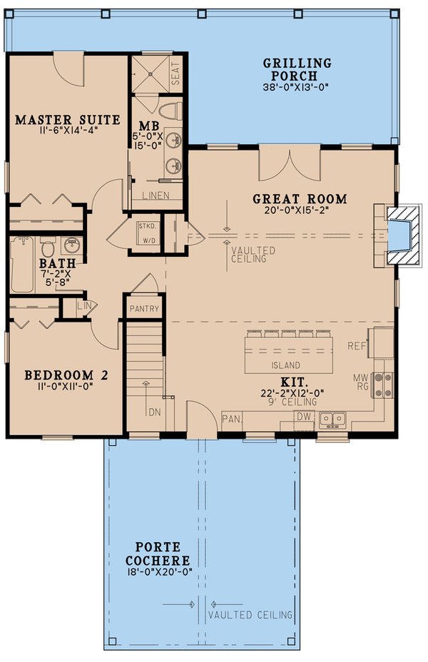 House Design - Cottage Floor Plan - Main Floor Plan #923-322