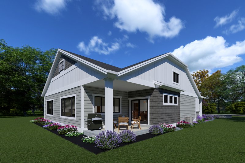 Home Plan - Exterior - Rear Elevation 2 for Ranch House Plan #1069-23 - 3 bed, 2 bath