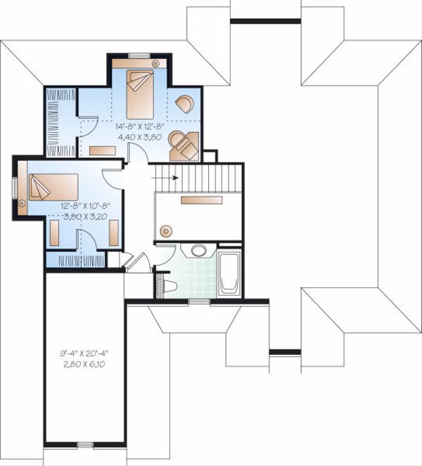 House Plan Design - European Floor Plan - Upper Floor Plan #23-717