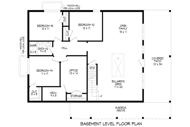 Dream House Plan - Floor Plan - Lower Floor for Country House Plan #932-1270 - 4 bed, 2.5 bath