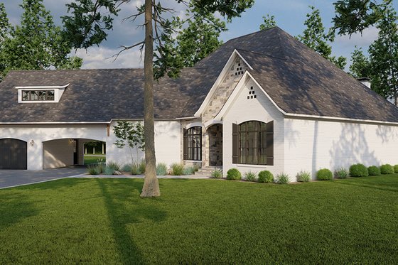 Exterior - Front Elevation 4 for European House Plan #923-334 - 3 bed, 2.5 bath