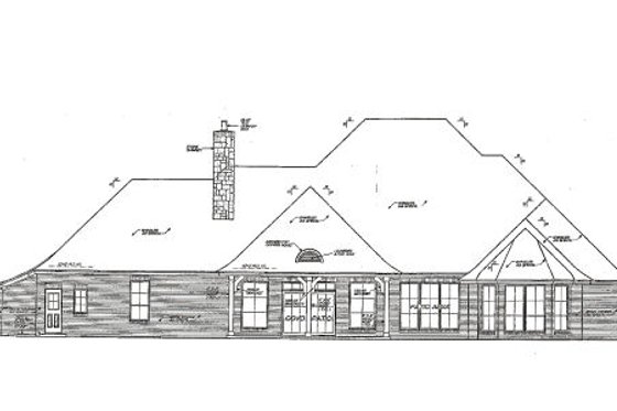 Exterior - Rear Elevation for European House Plan #310-597 - 3 bed, 4.5 bath