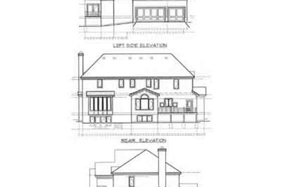 Exterior - Rear Elevation for European House Plan #67-623 - 4 bed, 4.5 bath