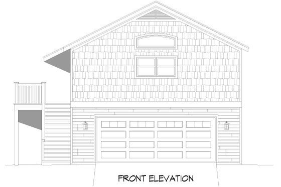 Exterior - Front Elevation 3 for Farmhouse House Plan #932-552 - 1 bed, 2 bath