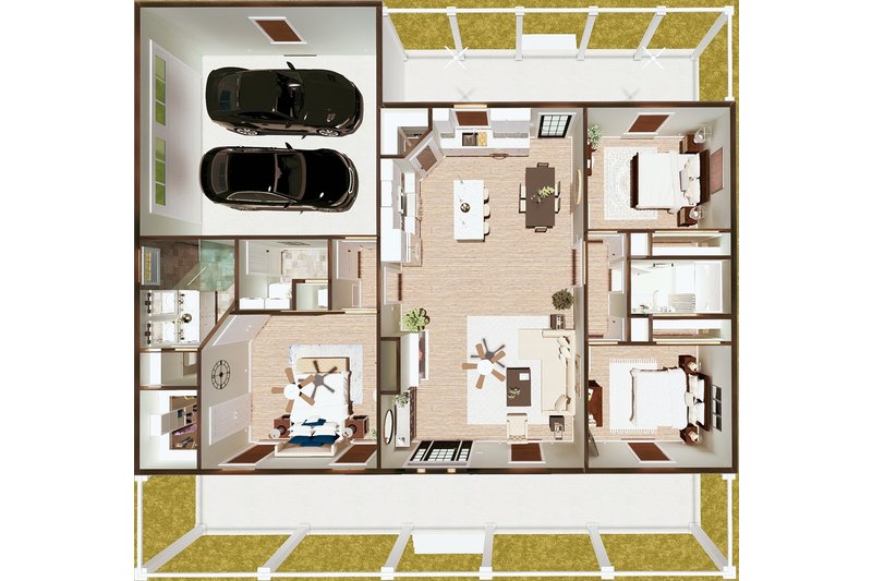 House Plan Design - Floor Plan - Main Floor for Farmhouse House Plan #44-290 - 3 bed, 2 bath