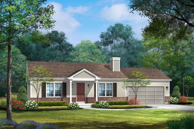 Architectural House Design - Ranch Exterior - Front Elevation Plan #22-631