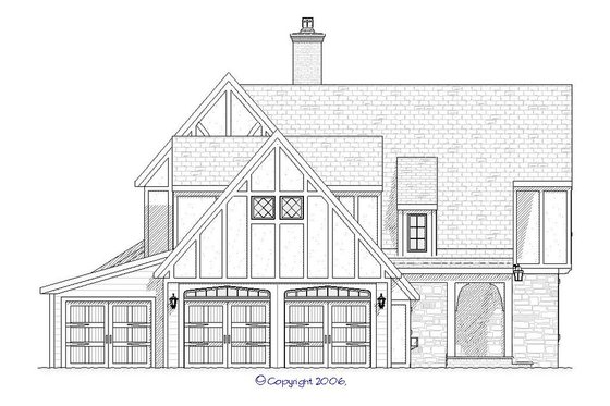 Exterior - Other Elevation 2 for Tudor House Plan #901-13 - 4 bed, 3.5 bath