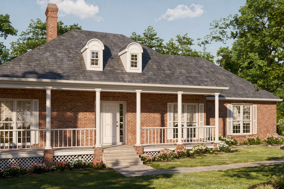 Exterior - Front Elevation for Traditional House Plan #30-177 - 3 bed, 2 bath