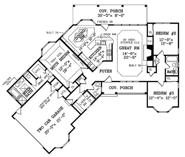 Country Floor Plan - Main Floor Plan #314-203