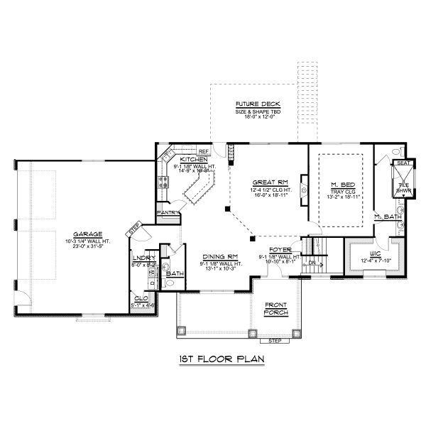 House Plan Design - Craftsman Floor Plan - Main Floor Plan #1064-44