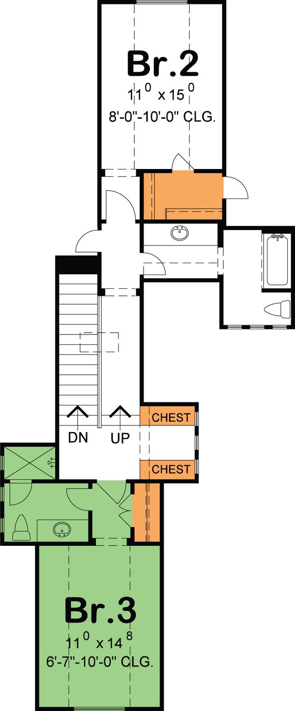 House Design - European Floor Plan - Upper Floor Plan #20-2172