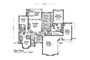 Floor Plan - Main Floor for European House Plan #310-1281 - 3 bed, 2.5 bath