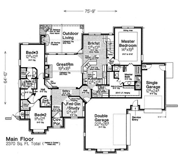 Home Plan - European Floor Plan - Main Floor Plan #310-1281