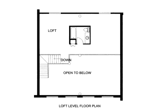 Floor Plan - Upper Floor for Log House Plan #117-597 - 1 bed, 2 bath