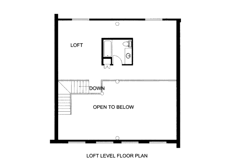 House Blueprint - Floor Plan - Upper Floor for Log House Plan #117-597 - 1 bed, 2 bath