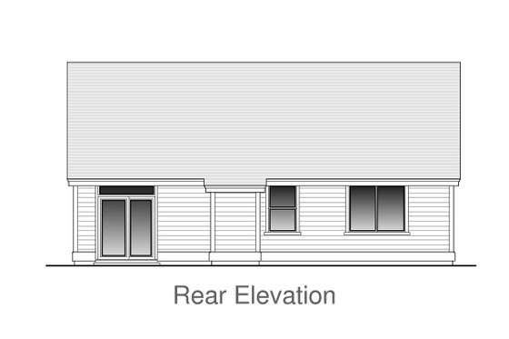 Exterior - Rear Elevation for Craftsman House Plan #53-568 - 3 bed, 2 bath