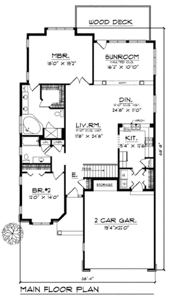 Architectural House Design - Ranch Floor Plan - Main Floor Plan #70-774