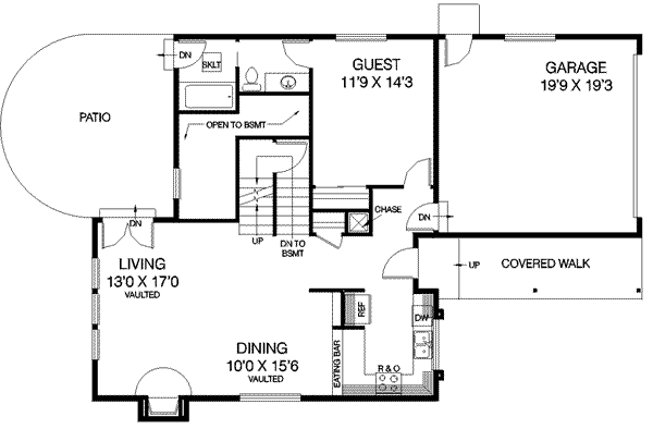 Bungalow Floor Plan - Main Floor Plan #60-310