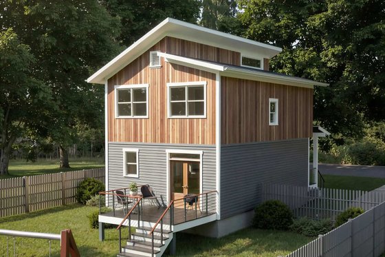 Exterior - Rear Elevation 1 for Modern House Plan #79-291 - 3 bed, 2.5 bath