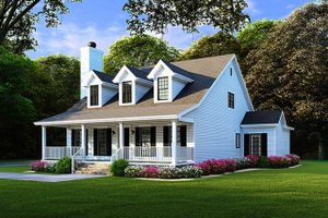 Exterior - Front Elevation 3 for Farmhouse House Plan #923-100 - 4 bed, 2 bath